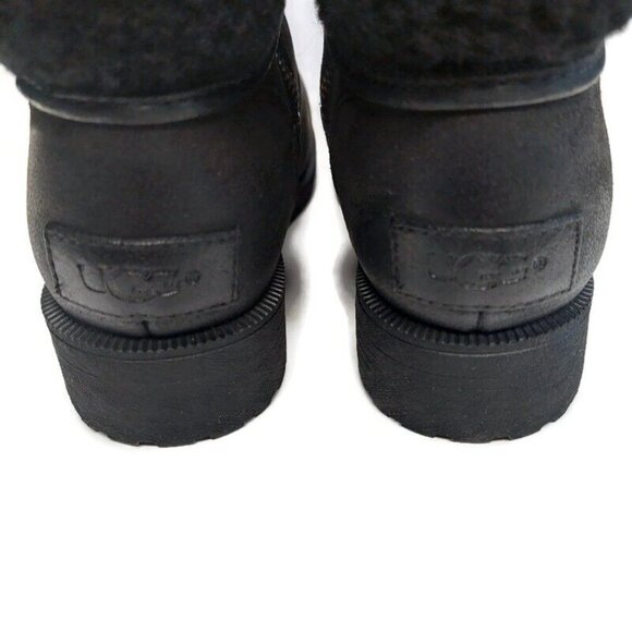 UGG Blayre III Leather Sheepskin Boots Womens Size 5 Waterproof 1095153 Black - Picture 6 of 8